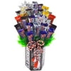 Sweets In Bloom Holiday Chocolate Indulgence Hershey Base and Candy Bar Bouquet with Decorative Snowflakes