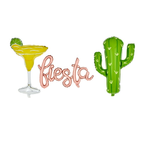 Multicolor Fiesta Air-Filled Foil Balloon Kit, 3 Pieces, by Way To Celebrate