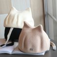 thumbnail image 3 of Boina de invierno con orejas para mujer, gorro francés, disfraz de Lolita, gorro de pintor de gato kawaii, talla única, 3 of 4