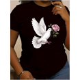 thumbnail image 1 of dove Rose Cotton Women's T-Shirt Comfort Fit, 1 of 6
