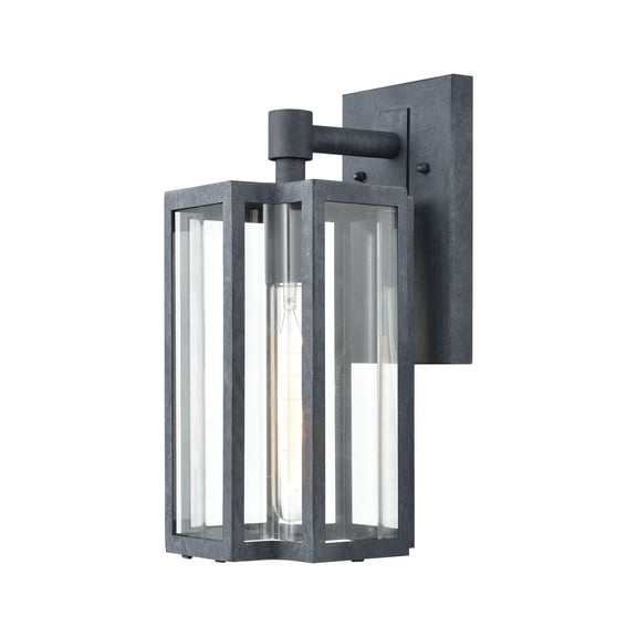 Elk Home Bianca 13-inch High 1-Light Outdoor Wall Sconce in Aged Zinc
