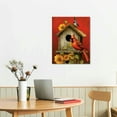 thumbnail image 2 of Shadudu Autumn Cardinals Canvas Decorative Print Painting 16 x 20 in/12 x 16 Living Room Bedroom Home Office Wall Decor by Artist Buanfen Yu 16x20 in, 2 of 5