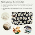 thumbnail image 5 of GZHJMY Black White Daisy Foldable Canvas Storage Bin, Sturdy Fabric Storage Basket with Handles, Storage Cube Box for Organizing Shelf Nursery Toy Closet 2PCS#15, 5 of 7