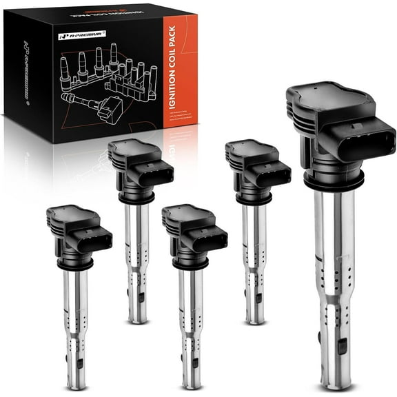 A-Premium Ignition Coil Pack Compatible with Volkswagen Jetta Beetle Golf Passat Rabbit L5 2.5L