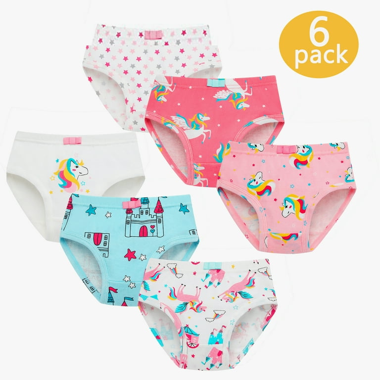 Gyratedream Clearance Toddler Little Girls Panties-6 Pack,100% Cotton Brief  Underwear Undies