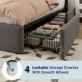 thumbnail image 6 of Allewie Queen Size Storage Bed Frame,Adjustable Headboard, Velvet Upholstered Platform Bed with 4 Oversized Underbed Drawers, Wooden Slats Support, No Box Spring Needed, Grey, 6 of 9