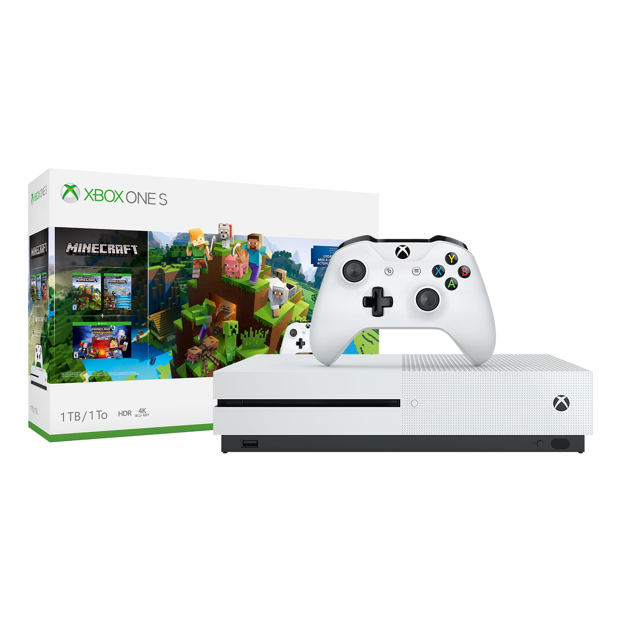 Microsoft Xbox One S 500GB Minecraft Favorites Console Bundle with
