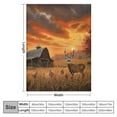 thumbnail image 4 of Fenyluxe Deer Field Sunset Flannel Throw Blanket for Couch Sofa Bed All Seasons Hand Feel 40x50in, 4 of 6