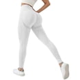thumbnail image 4 of Leggings for Women BWASD High Waisted Tummy Control Lifting Seamless Soft Workout Outdoor Joggers Pants White S-XL Gym Athletic Yoga Lounge Daily, 4 of 7