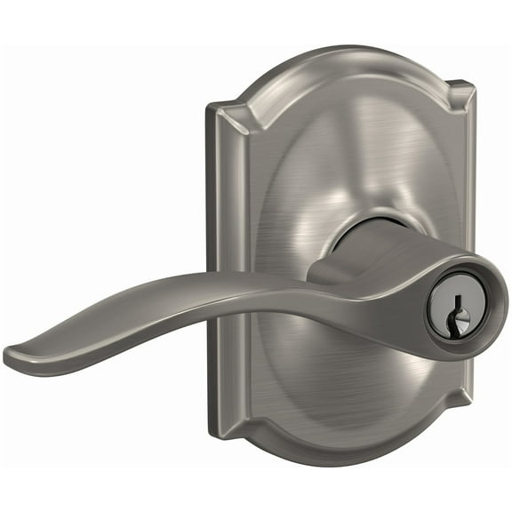 Schlage F51a-Pen-Cam Custom Pennant Passage Or Privacy Door Lever Set - Nickel