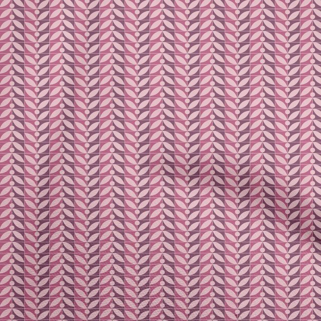 oneOone Velvet Rose Pink Fabric Asian Block Print Sewing Material Print Fabric By The Yard 58 Inch Wide