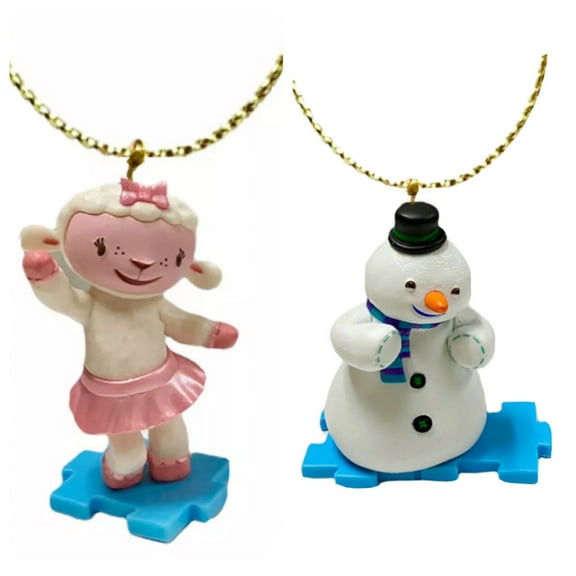 Chilly Snowman & Lambie Lamb PVC Ornament Figure Doc McStuffins Figurine Charm New