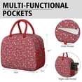 thumbnail image 6 of Womens Red Cartoon Dinosaurs Snowflakes Pattern Lunch Box for Work,Insulated Lunch Bag for Women,Loncheras Para Mujer,Leakproof Adult Lunch Bag for Work,Beach,Travel,Picnic,Camping, 6 of 7