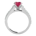 thumbnail image 2 of Mauli Jewels Rings for Women 1 Carat Diamond And Created Ruby Ring Prong-Setting 14k White Gold, 2 of 6