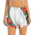 thumbnail image 4 of Lsque Cockatoo Red Berries Printed Women's Running Shorts with Liner Pockets,Elastic Quick Dry Workout Athletic Gym Yoga Shorts,Womens High Waist Shorts-X-Large, 4 of 9