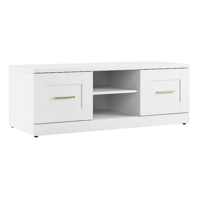 Hampton Heights Banc à Chaussures 48W avec Portes en Blanc - Bois Manufacturé
