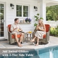 thumbnail image 5 of Ovios 5 Pieces Outdoor Patio Furniture Set High-Back Rattan Wicker Conversation Set Outdoor Sectional with Swivel Chairs & Solar Light Coffee Table,Orange Red, 5 of 11