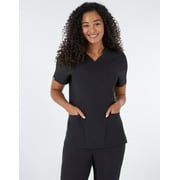 Hanes Women's Scrubs V-Neck Scrub Top with Ribbed Back, Comfort Fit, 3-Pockets, Sizes XS-3XL