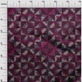 thumbnail image 2 of oneOone Silk Tabby Wine Fabric Mandala & Triangle Geometric Dress Material Fabric Print Fabric By The Yard 42 Inch Wide, 2 of 4
