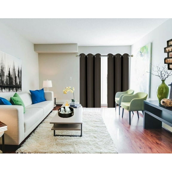 Blackout Window Curtain 84 " inch Long 1 Panel K68 Brown Color Thermal Top Grommets for Bedroom Closet Divider Room Home Décor