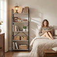 thumbnail image 4 of Atilioo 5 Tiers Bookcase, Heavy Durty Bookshelf Storage Organizer, Tall Display Shelves for Bedroom, Living Room, Gray, 4 of 10