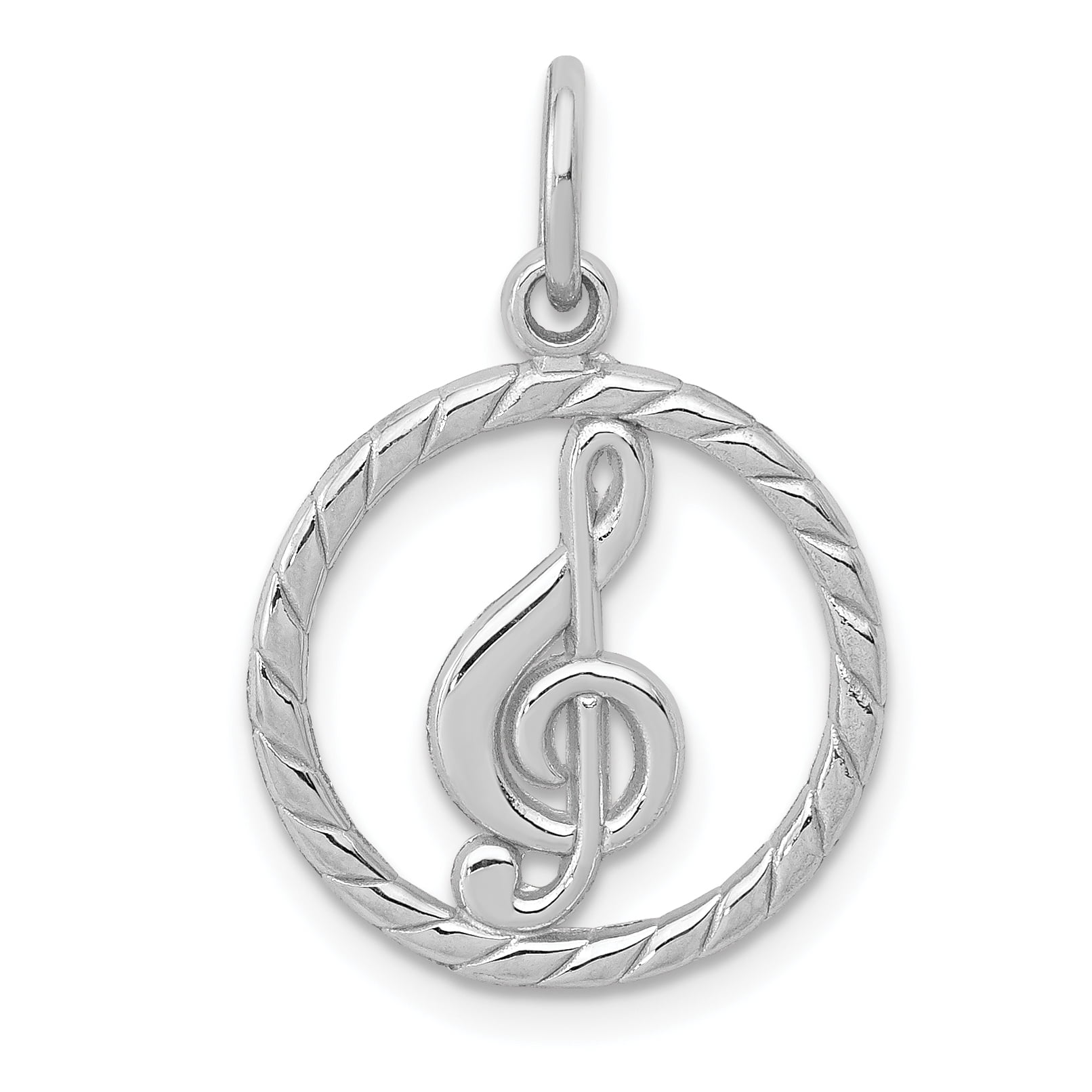 15mm 14k Gold Polished Hand Gesture In Circle Charm Pendant