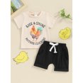 thumbnail image 3 of Miaouyo 2Pcs Baby Boy Summer Outfits Short Sleeve Rooster Print Tops + Shorts Set Infant Clothes, 3 of 10