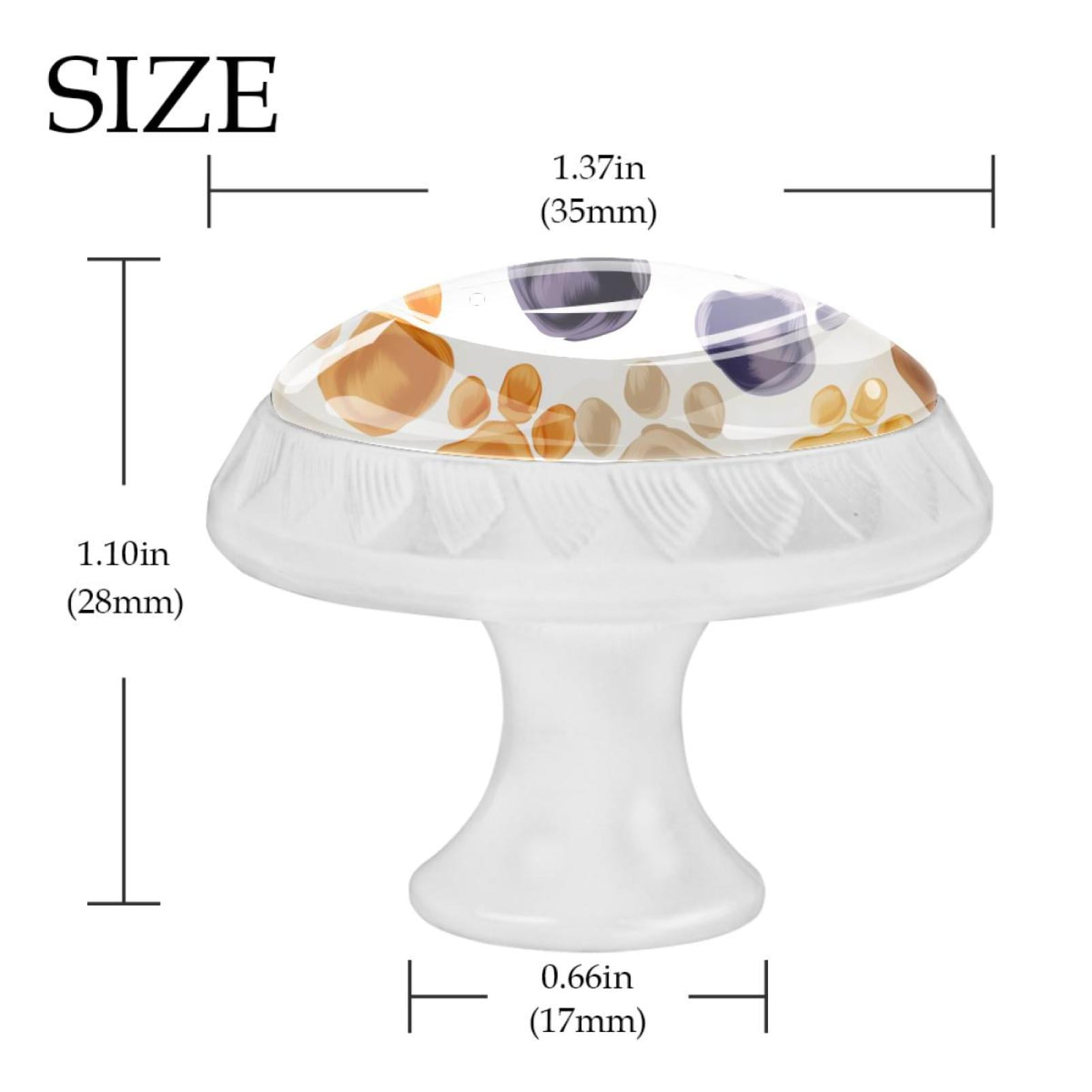 4 Pcs Round White Knobs for Kitchen Cabinet Cupboard Dresser Bookcase Dog Paw Prints Drawer Pulls Handles Home Decor