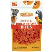 Angle View: Sunseed Tropical Dried Papaya Bites for Birds and Small Animals 5 oz Pack of 4