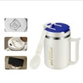 thumbnail image 5 of Bfogop Coffee Mug Portable Double Layer Stainless Steel Mug With Folding Spoon And Cell Phone Holder,Induction Heatable, for Home and Office, 5 of 7