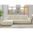 thumbnail image 3 of Cloud Couch Sectional, 110" L-Shaped Modular Sofa for Living Room, Boneless Upholstered Couch with Free Combination, Melange Velvet, Beige - Easy Assembly, 3 of 10