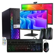 Restored Dell Optiplex 5050 Desktop Computer Quad Core Intel i5 (3.2) 16GB DDR4 RAM 500GB SSD Ultimate RGB Desktop Kit Dual 22in LCD Monitor 5G-WiFi & BT Windows 10 Pro (Refurbished)