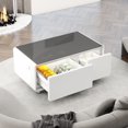 thumbnail image 2 of Smart Coffee Table With Dual Cooling, Wireless Charging, Ports, Speaker, Atmosphere , White Modern Refrigerator, Sound, Charging -, 2 of 5