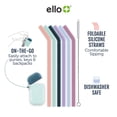 thumbnail image 3 of Ello Impact Silicone Fold & Store Straws with Carry Case, 4 Piece, June Breeze, 3 of 5