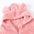 thumbnail image 4 of GYRATEDREAM Newborn Baby Bear Onesie Outfit Suit Girls Boys Fleece Jumpsuit Romper Hooded Coat Winter Clothes Outwear Snowsuit for 3-6M Pink, 4 of 8