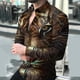 thumbnail image 2 of Chaqueta casual de camisa de solapa estampada a cuadros estampada en contraste para hombre Pompotops  oipoqjl12681, 2 of 7
