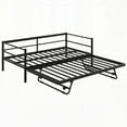 thumbnail image 5 of Twin Size Metal Daybed with Pop Up Trundle and LED Lighting, Black, 5 of 15