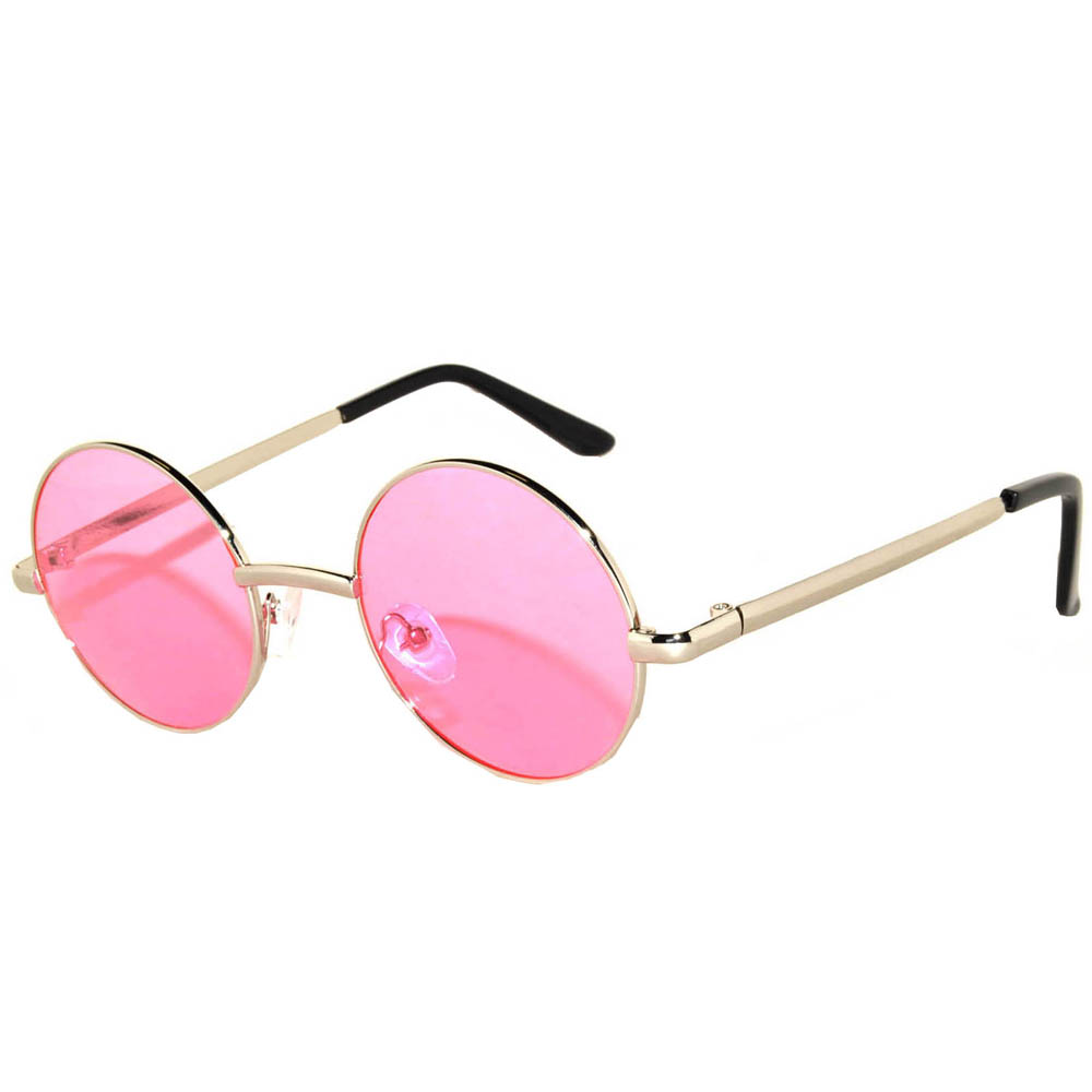 OWL ® Eyewear Sunglasses 43mm Women’s Metal Round Circle Silver Frame Pink Lens One Pair - image 1 of 3