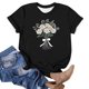 thumbnail image 3 of Camiseta de Manga Corta de Verano para Mujeres con Estampado Floral de Moda con Cuello Redondo Y Mangas Cortas, Camisetas de Manga Corta de Mujer, 3 of 8