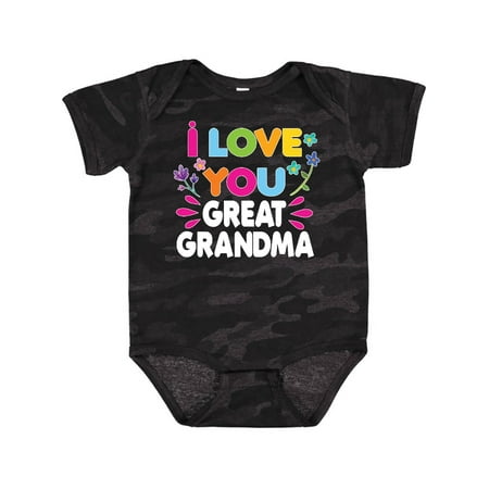 

Inktastic I Love You Great Grandma with Flowers Gift Baby Girl Bodysuit