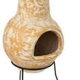 thumbnail image 7 of Outdoor Clay Chiminea Fireplace Sun Design Wood Burning Fire Pit with Sturdy Metal Stand, Barbecue, Cocktail Party, Cozy Nights Fire Pit, Terra Cotta, 7 of 7