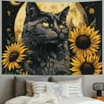 thumbnail image 2 of Patifu Cute Cat Sunflowers Moon Tapestry Wall Hanging Unique Style for Home Wall Decor Art in Living Room Bedroom Apartment Farmhouse Dorm 40x30inch, 2 of 6