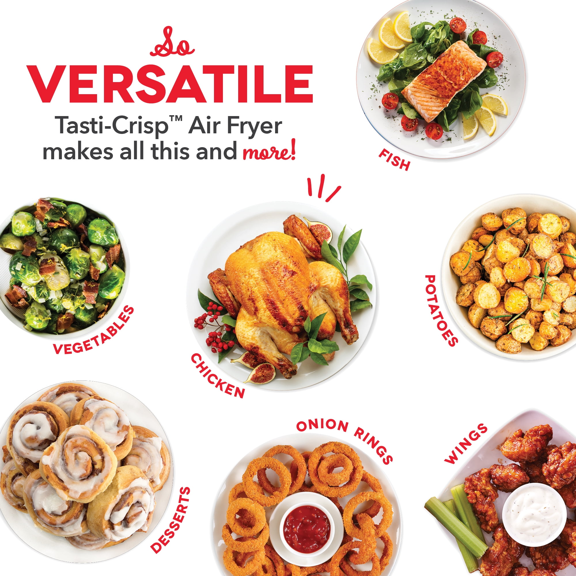 Dash Tasti-Crisp Express 2.6 qt Air Fryers, White - Non-Stick, Removable Basket, Heat Resistant Handles, Cool Touch Exterior