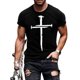 thumbnail image 1 of La moda de los hombres de cvlife jesús cruz de la fe camiseta christian cross print casual tops summer short sleeve rounder neck tunic pullover tee. CVLIFE Casual suelto, 1 of 2