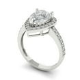 thumbnail image 2 of Halo Engagement Ring for Women - 2.36ct White Sapphire in 18K White Gold Promise Ring, 2 of 6