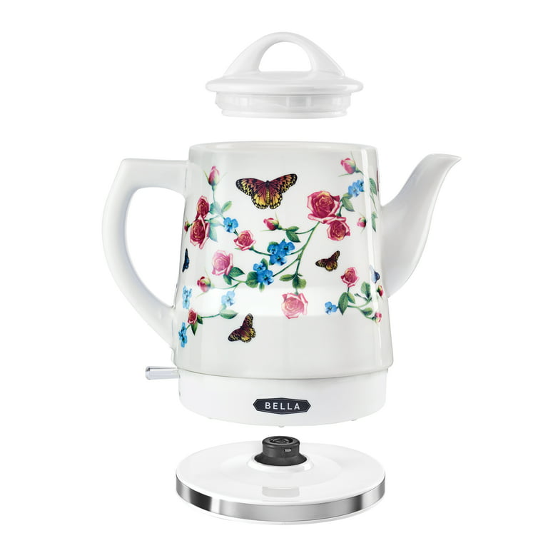 Ceramic Electric Tea Kettle With Floral Motif