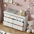 thumbnail image 2 of Oxylife Baby Dresser with Changing Table Top for Nursery with 7 Storage Drawers for Kids Bedroom,White, 2 of 8