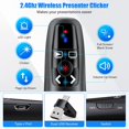 thumbnail image 2 of LAPTOM MAX 1 Pack Wireless Presentation Clicker, 2-in-1 USB-C RF 2.4GHz Slide Advancer with Pointer, Volume Control, Rechargeable, 2 of 9