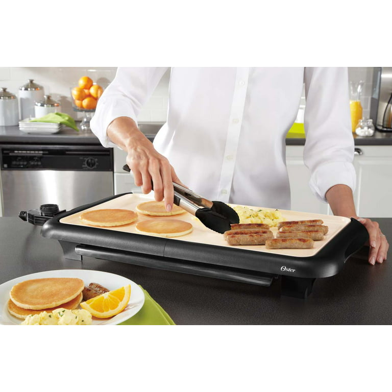 Oster DiamondForce 200 sq in. (10 in. x 20 in.) Nonstick Electric Griddle  with Warming Tray 2109985 - The Home Depot