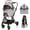 grey, variant on Vrhot Foldable 3-in-1 Pet Stroller up to 33 lbs, 4-Wheel for Small Dogs & Cats with Removable Carrier, Height-Adjustable Handle, Black